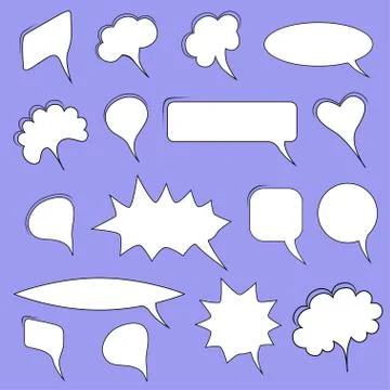 Trendy speech bubbles set in flat design. Vector illustration Illustrazione stock