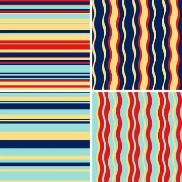Trendy striped background set built for versatile use across desktop, mobile, Stockillustratie