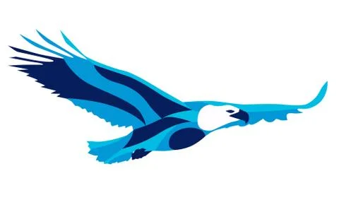 Trendy stylized illustration movement, eagle, line vector silhouette of , Illustrazione stock