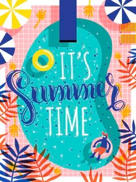 Trendy summer poster Stockillustratie