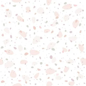 Trendy terrazzo vector seamless pattern. Marble, stones, rocks pastel colors Stock Illustration