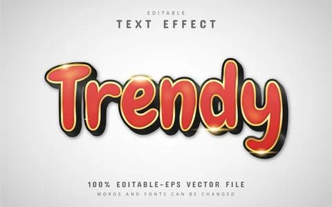 Trendy text effect with a gold outline Illustrazione stock