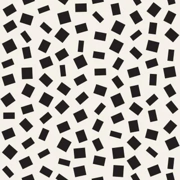 Trendy Texture With Scattered Geometric Shapes. Vector Seamless Pattern. Illustrazione stock