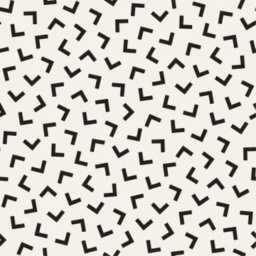 Trendy Texture With Scattered Geometric Shapes. Vector Seamless Pattern. Stock Illustration