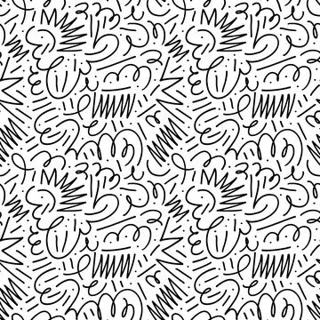 Trendy thin lines and dots seamless pattern. Illustrazione stock