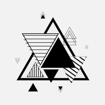 Trendy Triangle Geometric Elements Memphis Pattern. Stock Illustration