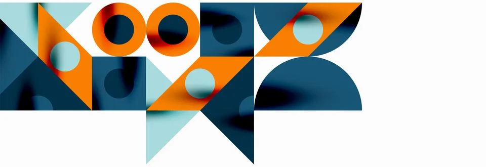 Trendy triangles lines, round elements and circles. Vector Illustration For イラスト素材