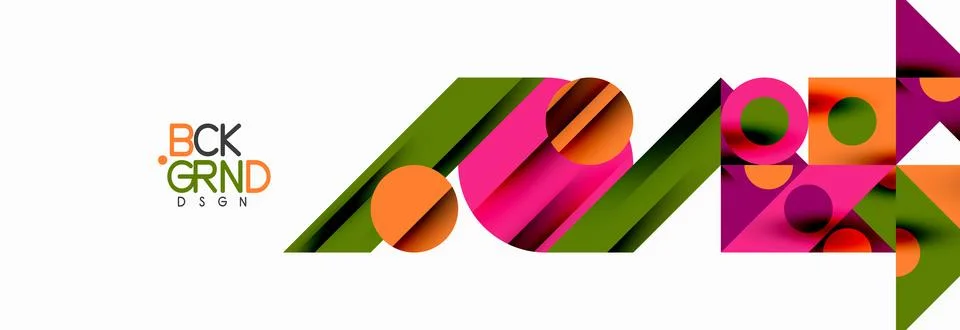 Trendy triangles lines, round elements and circles. Vector Illustration For Illustrazione stock