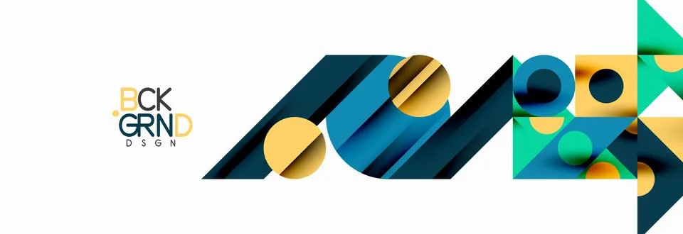 Trendy triangles lines, round elements and circles. Vector Illustration For イラスト素材