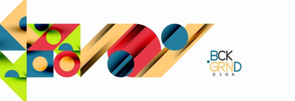 Trendy triangles lines, round elements and circles. Vector Illustration For Illustrazione stock