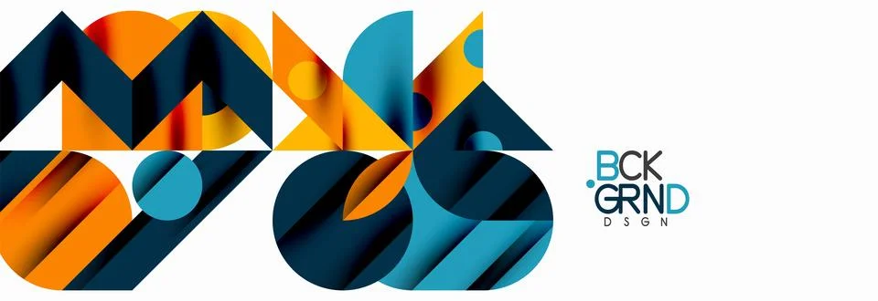 Trendy triangles lines, round elements and circles. Vector Illustration For Illustrazione stock