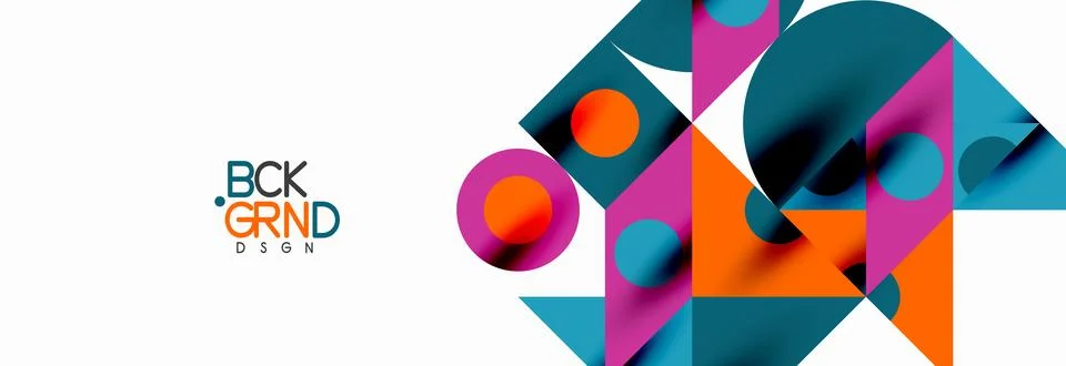 Trendy triangles lines, round elements and circles. Vector Illustration For Illustrazione stock