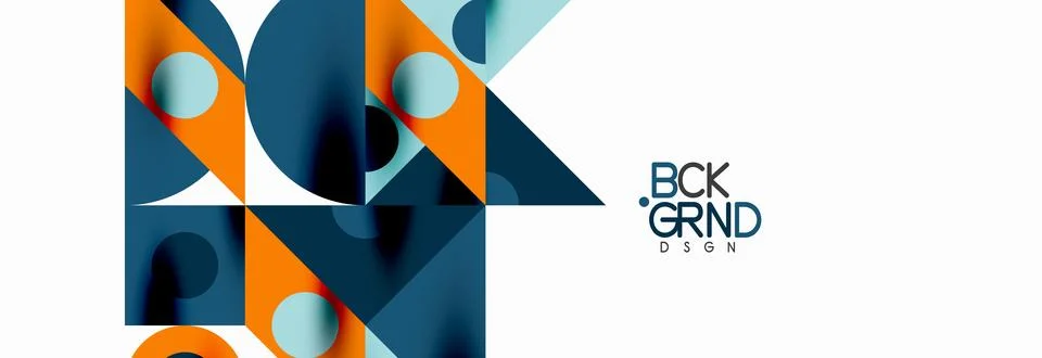 Trendy triangles lines, round elements and circles. Vector Illustration For Illustrazione stock