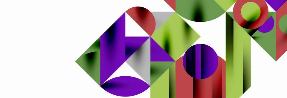 Trendy triangles lines, round elements and circles. Vector Illustration For 库存插图