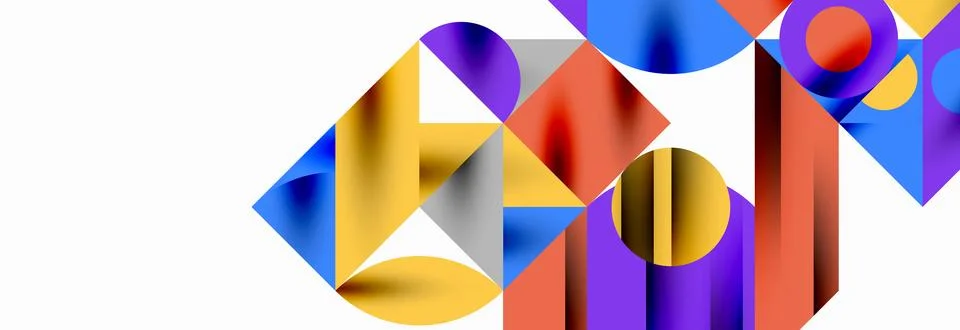 Trendy triangles lines, round elements and circles. Vector Illustration For Illustrazione stock