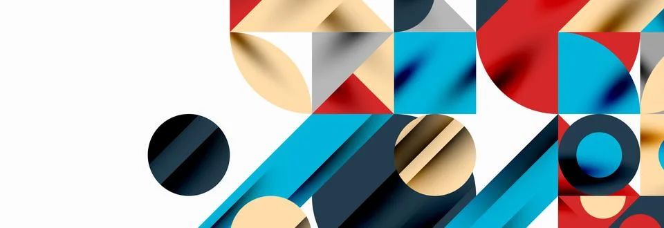 Trendy triangles lines, round elements and circles. Vector Illustration For イラスト素材