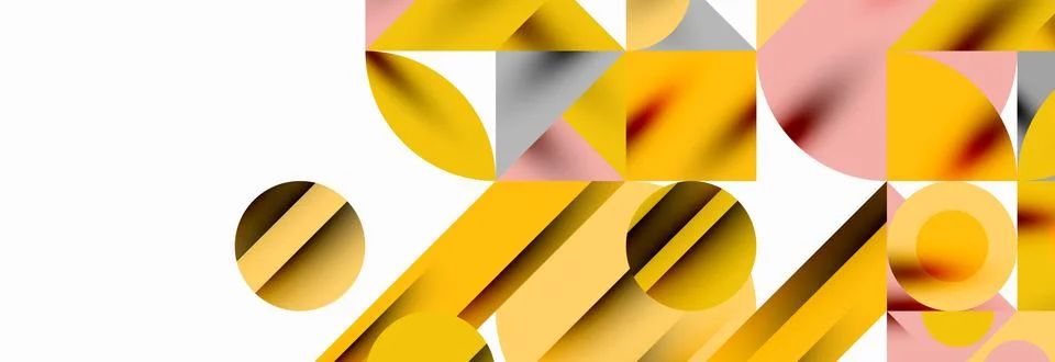 Trendy triangles lines, round elements and circles. Vector Illustration For Illustrazione stock