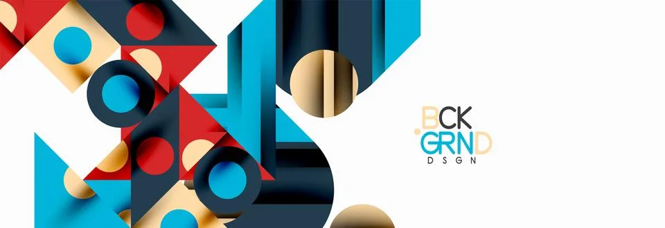 Trendy triangles lines, round elements and circles. Vector Illustration For Illustrazione stock