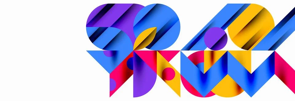 Trendy triangles lines, round elements and circles. Vector Illustration For イラスト素材