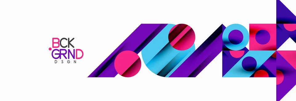 Trendy triangles lines, round elements and circles. Vector Illustration For Illustrazione stock