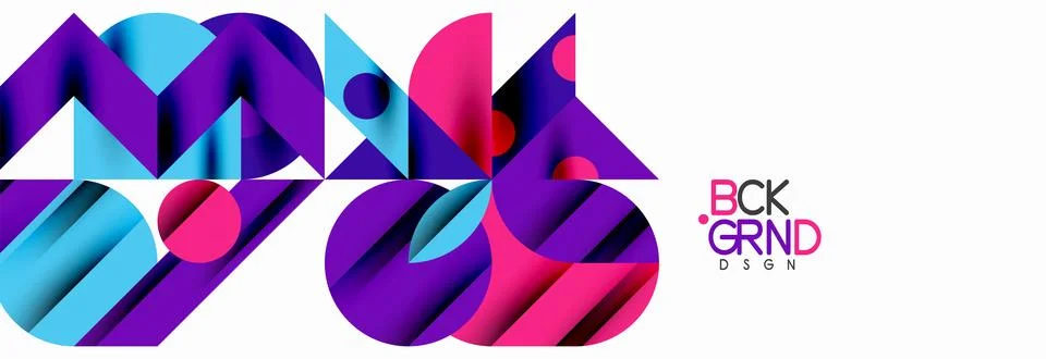 Trendy triangles lines, round elements and circles. Vector Illustration For イラスト素材