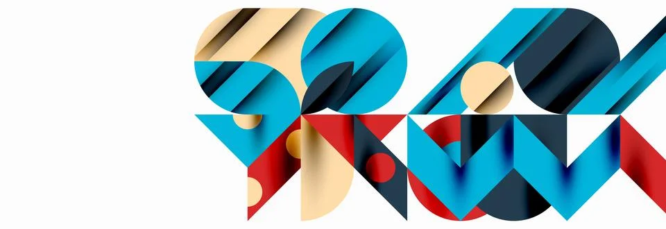 Trendy triangles lines, round elements and circles. Vector Illustration For Illustrazione stock