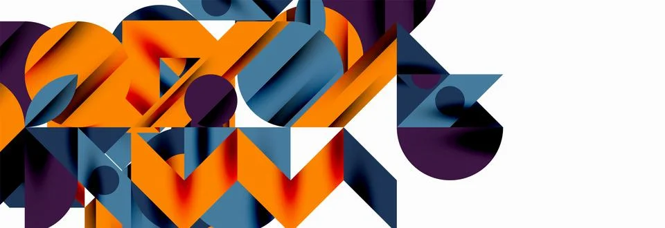 Trendy triangles lines, round elements and circles. Vector Illustration For 스톡 일러스트