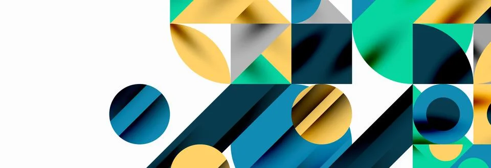 Trendy triangles lines, round elements and circles. Vector Illustration For Illustrazione stock