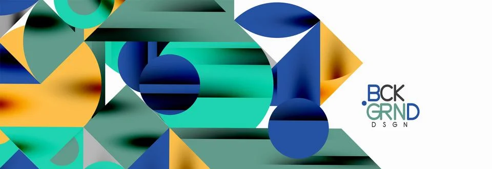 Trendy triangles lines, round elements and circles. Vector Illustration For Illustrazione stock