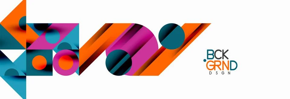 Trendy triangles lines, round elements and circles. Vector Illustration For Illustrazione stock