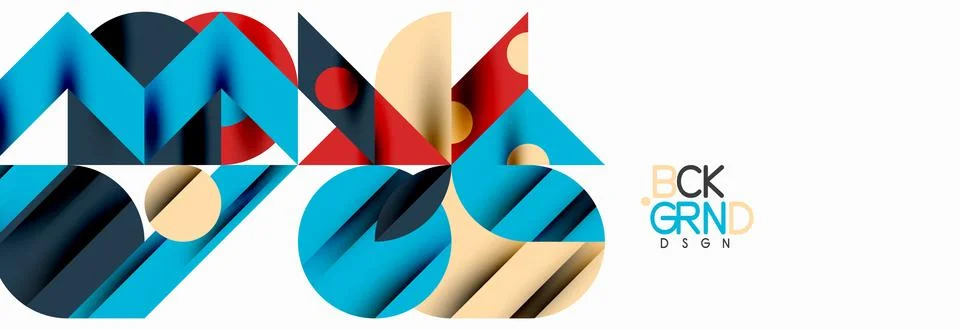 Trendy triangles lines, round elements and circles. Vector Illustration For イラスト素材