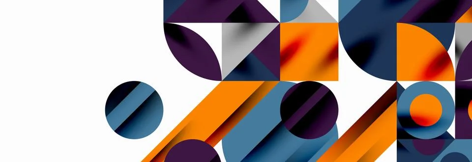 Trendy triangles lines, round elements and circles. Vector Illustration For Illustrazione stock