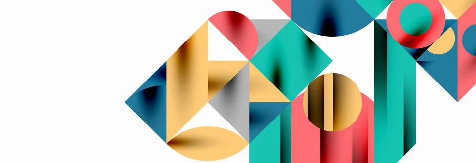 Trendy triangles lines, round elements and circles. Vector Illustration For イラスト素材