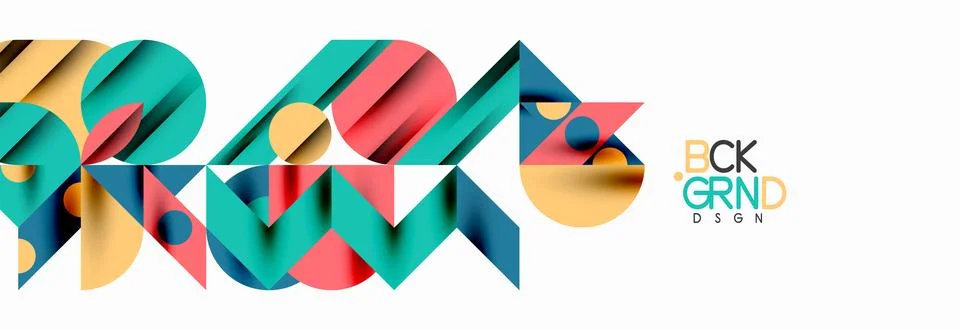 Trendy triangles lines, round elements and circles. Vector Illustration For イラスト素材