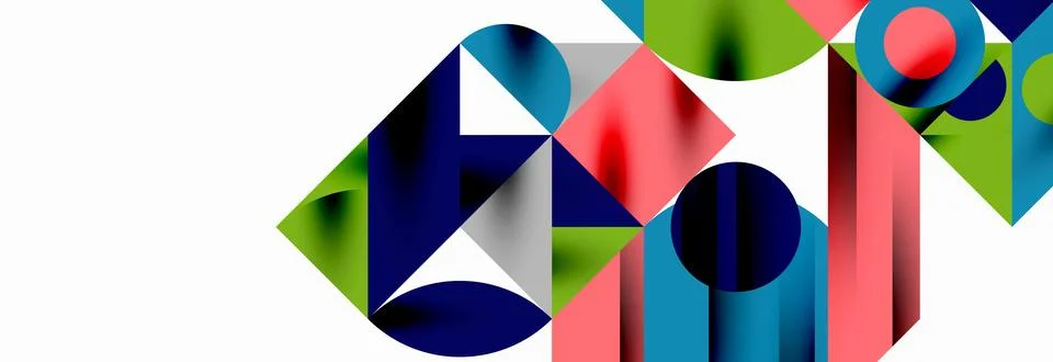 Trendy triangles lines, round elements and circles. Vector Illustration For 库存插图