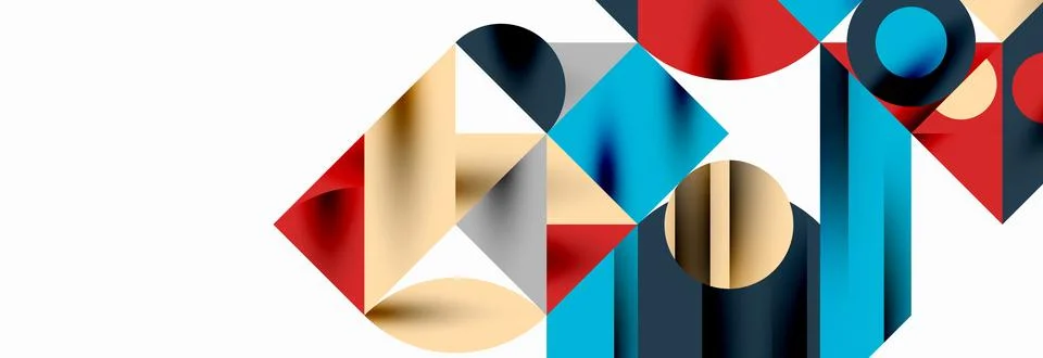 Trendy triangles lines, round elements and circles. Vector Illustration For Illustrazione stock