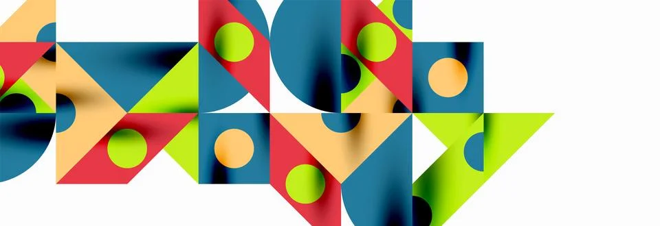 Trendy triangles lines, round elements and circles. Vector Illustration For Illustrazione stock