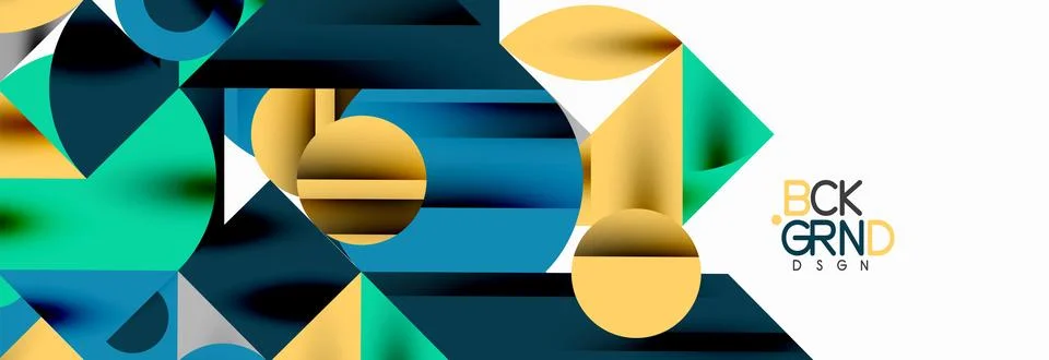 Trendy triangles lines, round elements and circles. Vector Illustration For イラスト素材