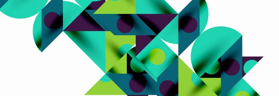 Trendy triangles lines, round elements and circles. Vector Illustration For Illustrazione stock