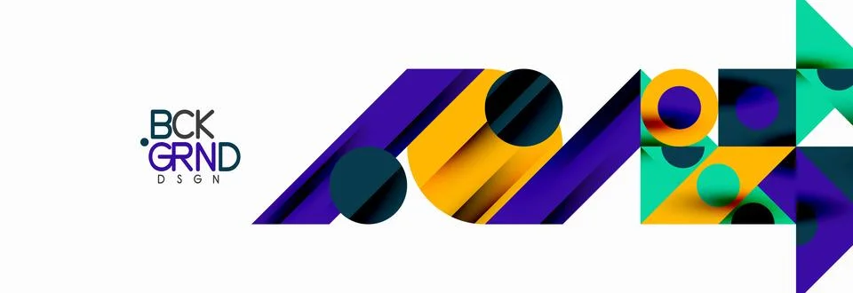 Trendy triangles lines, round elements and circles. Vector Illustration For Illustrazione stock