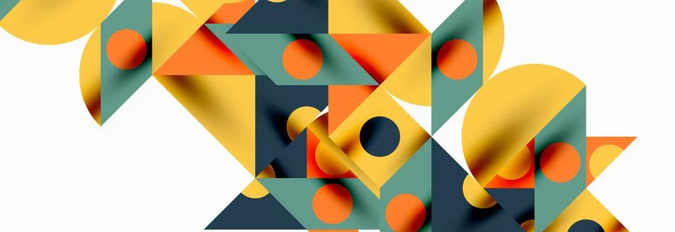 Trendy triangles lines, round elements and circles. Vector Illustration For イラスト素材