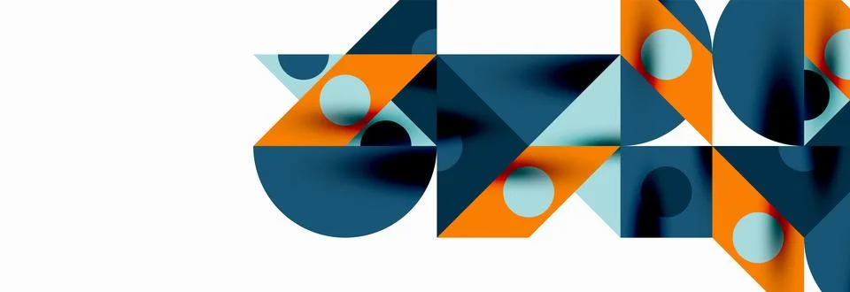 Trendy triangles lines, round elements and circles. Vector Illustration For Illustrazione stock