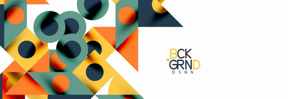 Trendy triangles lines, round elements and circles. Vector Illustration For 库存插图