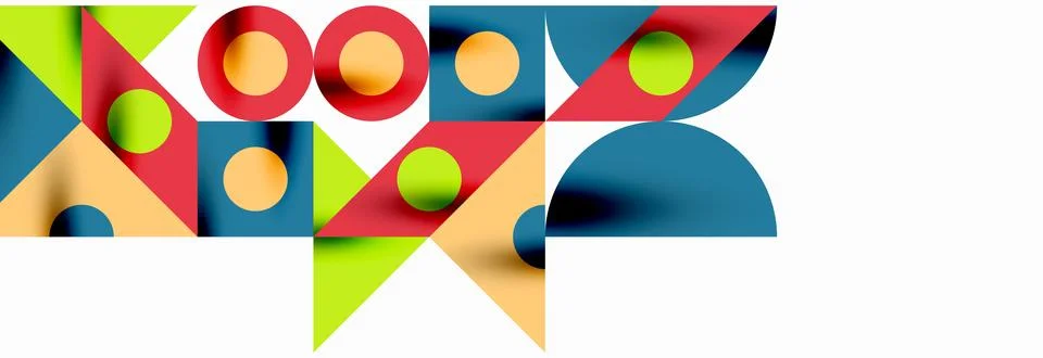 Trendy triangles lines, round elements and circles. Vector Illustration For Stockillustratie