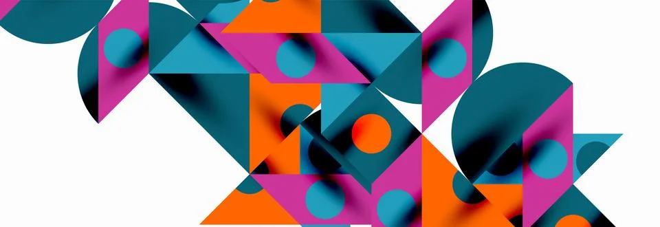 Trendy triangles lines, round elements and circles. Vector Illustration For 库存插图