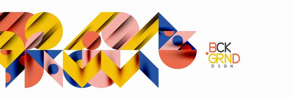 Trendy triangles lines, round elements and circles. Vector Illustration For Illustrazione stock