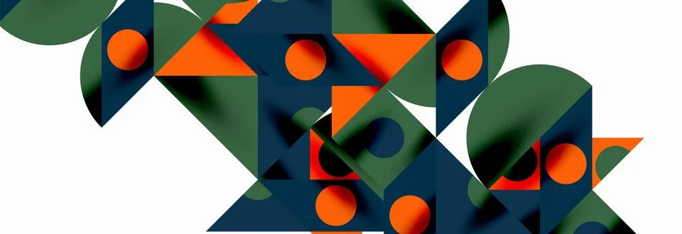 Trendy triangles lines, round elements and circles. Vector Illustration For 库存插图