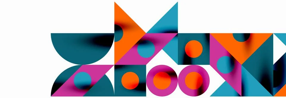 Trendy triangles lines, round elements and circles. Vector Illustration For Illustrazione stock