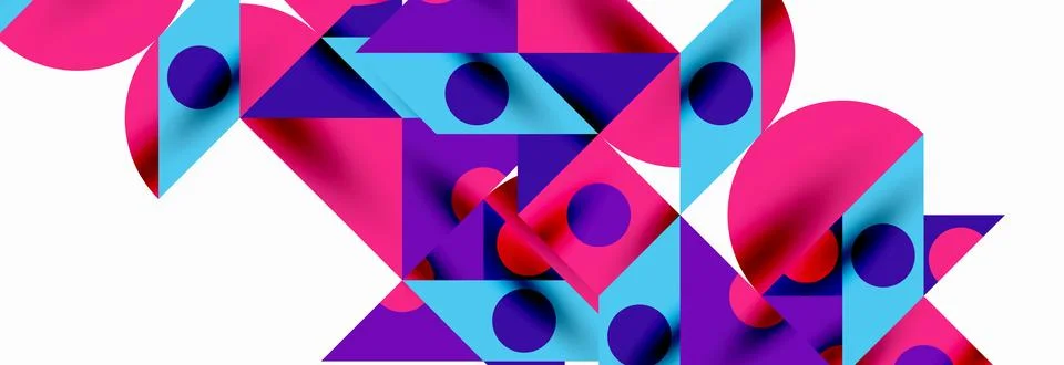 Trendy triangles lines, round elements and circles. Vector Illustration For 库存插图