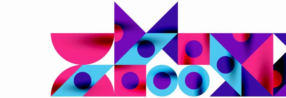 Trendy triangles lines, round elements and circles. Vector Illustration For Stockillustratie